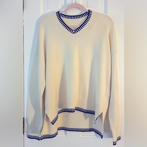 NWT CAKULO Women’s 2 Piece V-Neck Pullover Sweaters & Wide Leg Pants. Size: (XL) - Picture 5 of 15